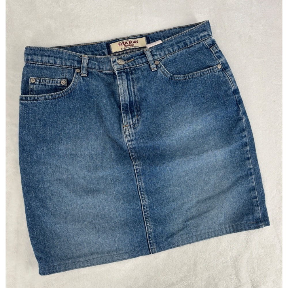 Paris‎ Blues Denim Mini Skirt Womens Size 7 Blue Medium Wash Vintage Y2K Casual